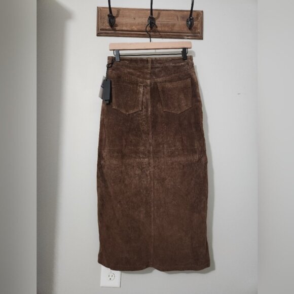 NWT BLANKNYC Suede Midi Skirt 100% Genuine Leather Size 26 Small NEW WITH TAGS - Picture 6 of 11